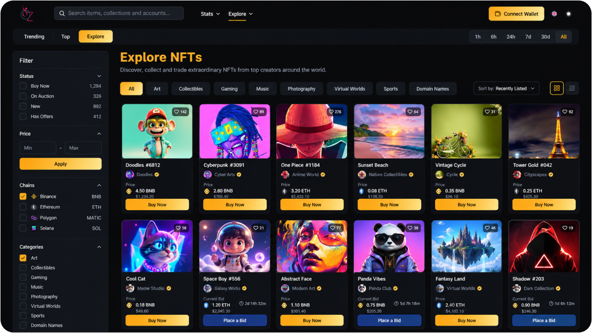 NFT Marketplace Platform portfolio
